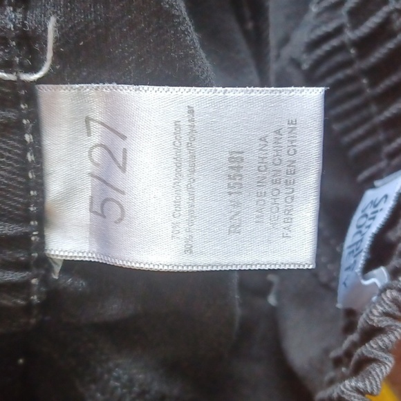 Simple Society Carpenter Jean Shorts Black with White Trim 11"Rise, 2" Inseam - Picture 4 of 4